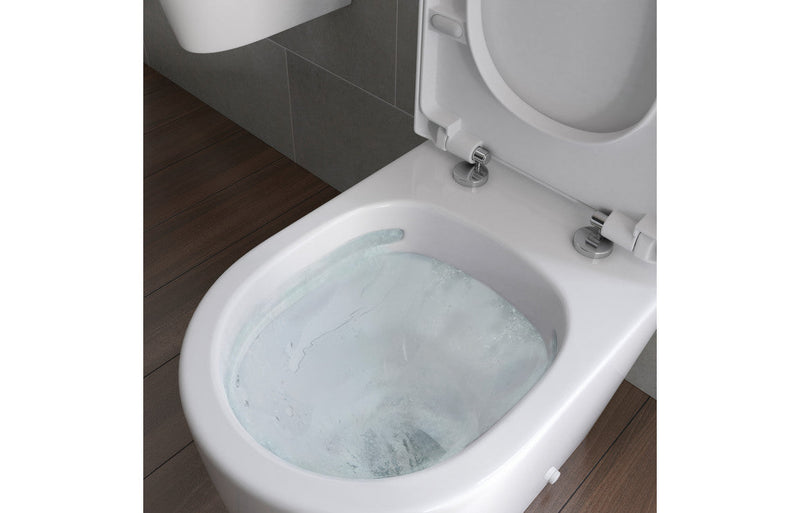 Dania Rimless Close Coupled Open Back WC & Soft Close Seat