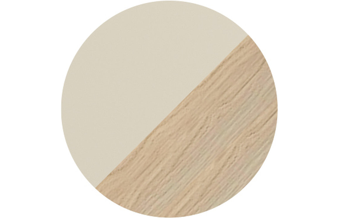 Fusion 615mm Wall Hung 2 Drawer Basin Unit & White Basin - Matt Cotton & Oak Effect