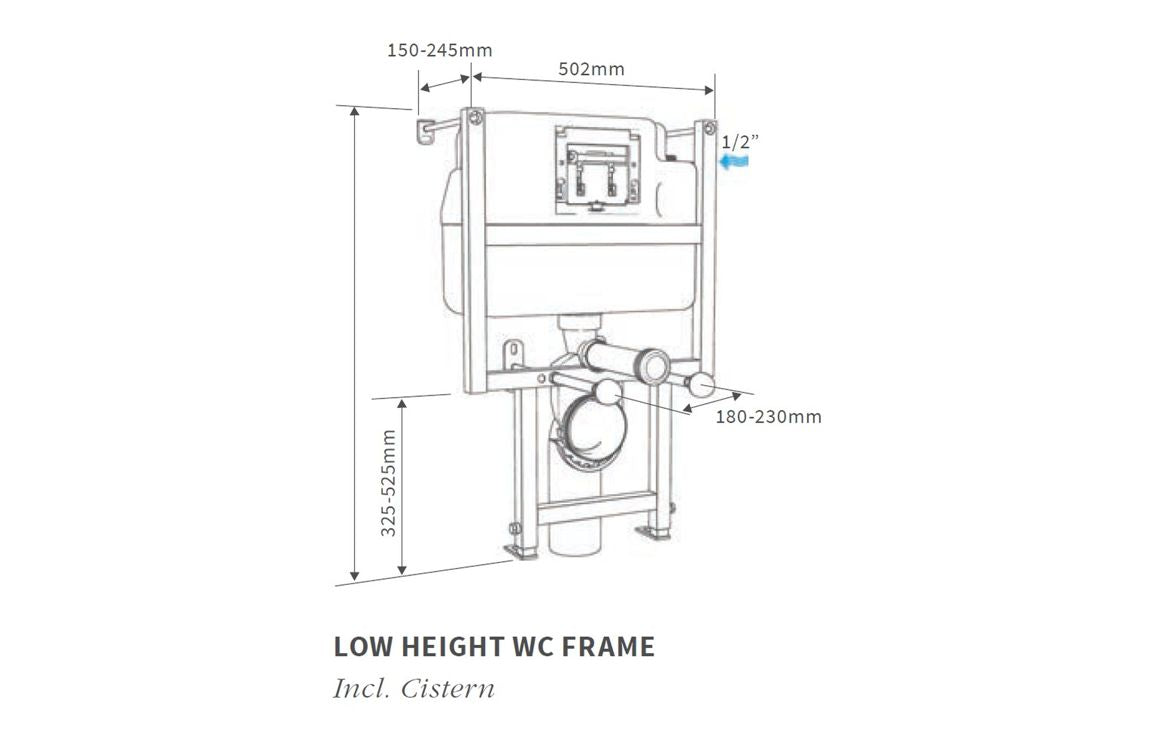 Wall Hung 0.5m WC Frame (exc. Cistern)