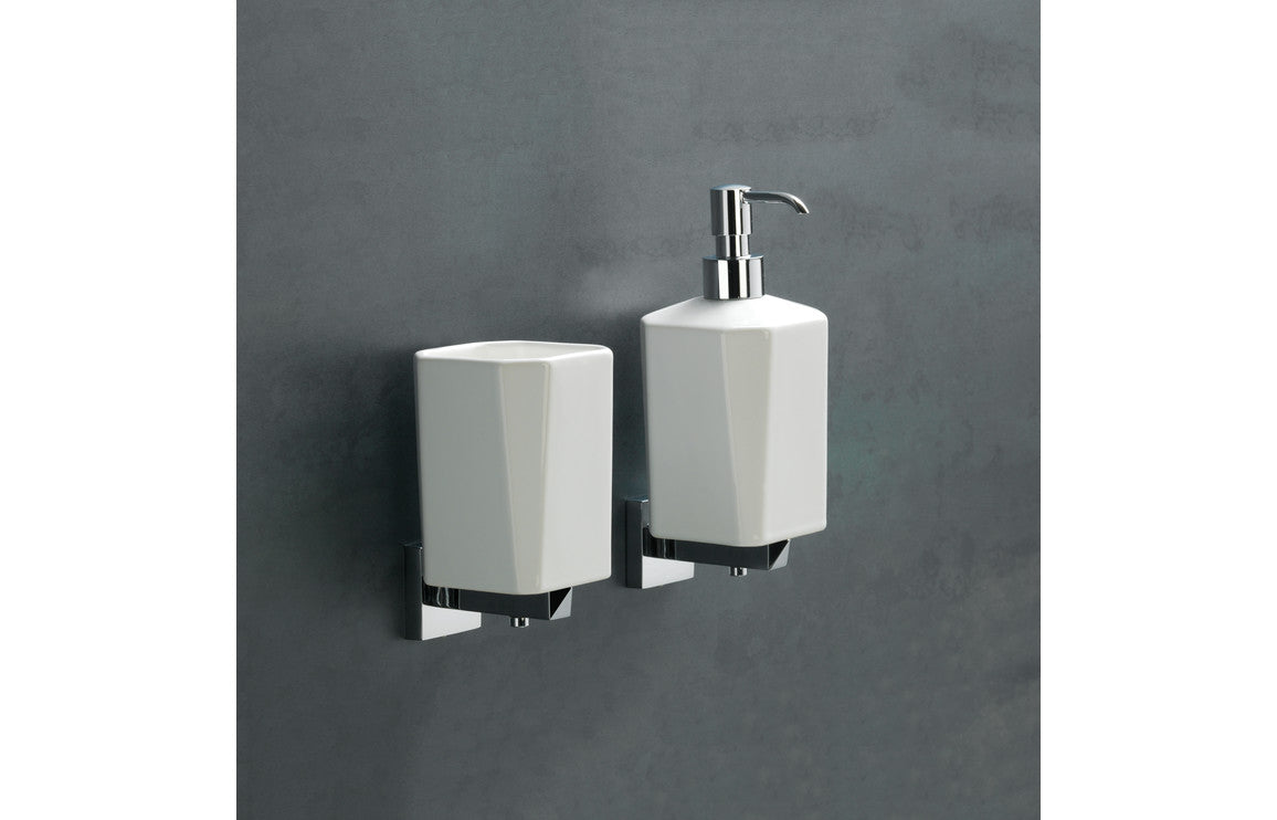 Mirage Wall Mounted Soap Dispenser - Chrome & White