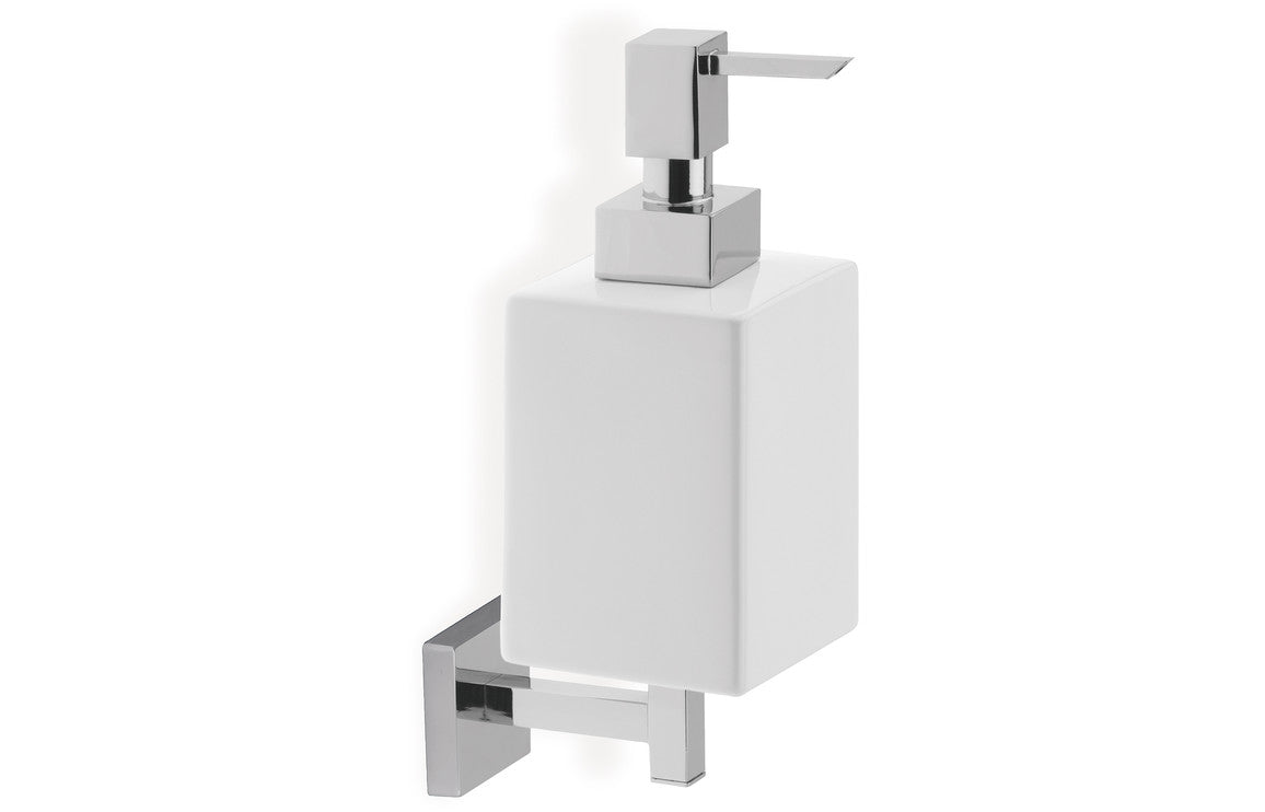 Radiant Wall Mounted Soap Dispenser - Chrome & White