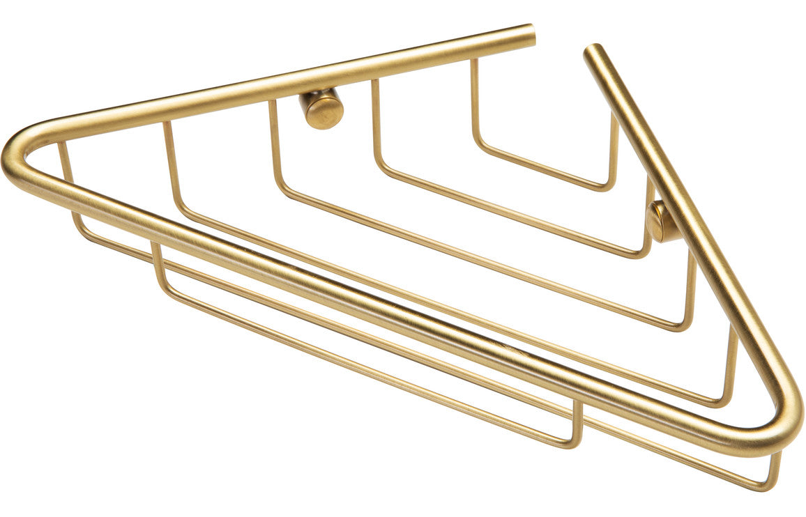 Lumo 1-Tier Corner Shower Caddy - Brushed Brass