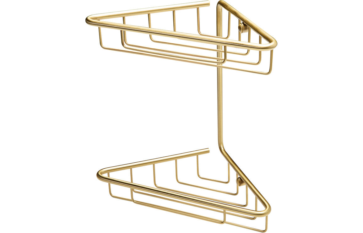Lumo 2-Tier Corner Shower Caddy - Brushed Brass