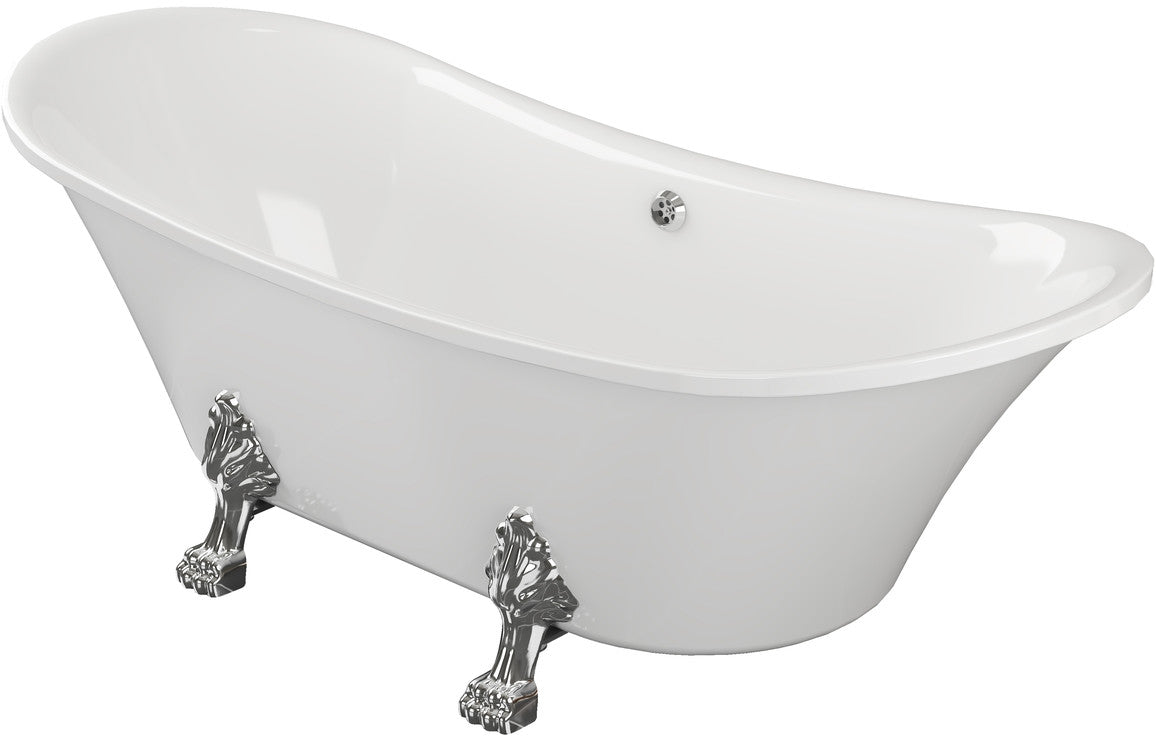 Kingsley Free Standing 1760x710x775mm 0TH Bath w/Feet