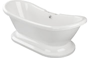 George Free Standing 1760x700x720mm 2TH Bath w/Base - White