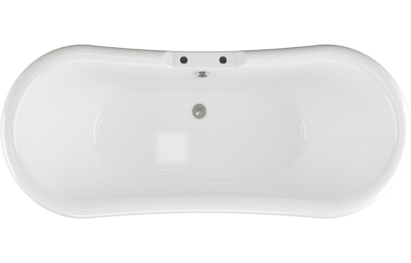 George Free Standing 1760x700x720mm 2TH Bath w/Base - White