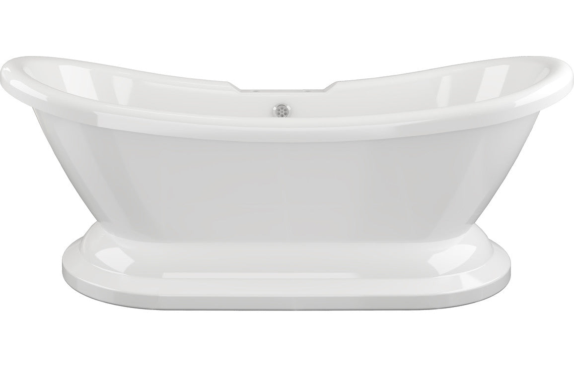 George Free Standing 1760x700x720mm 2TH Bath w/Base - White