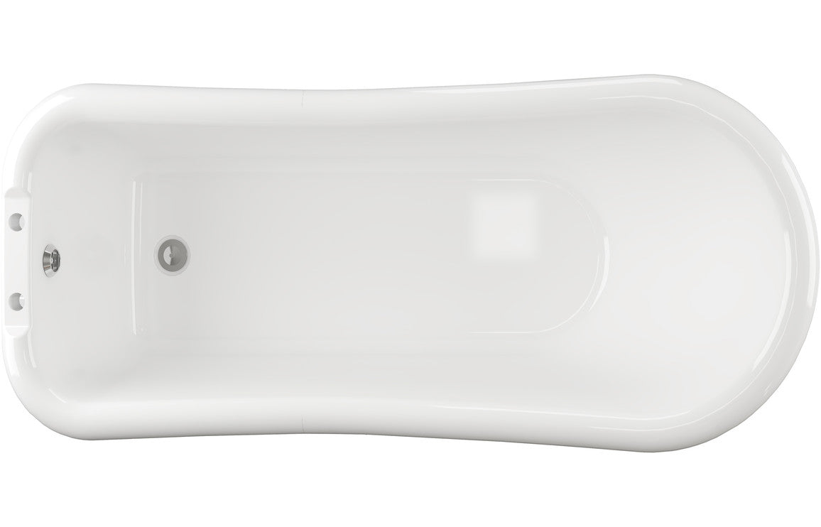 York Free Standing 1530x670x760mm 2TH Bath w/Feet