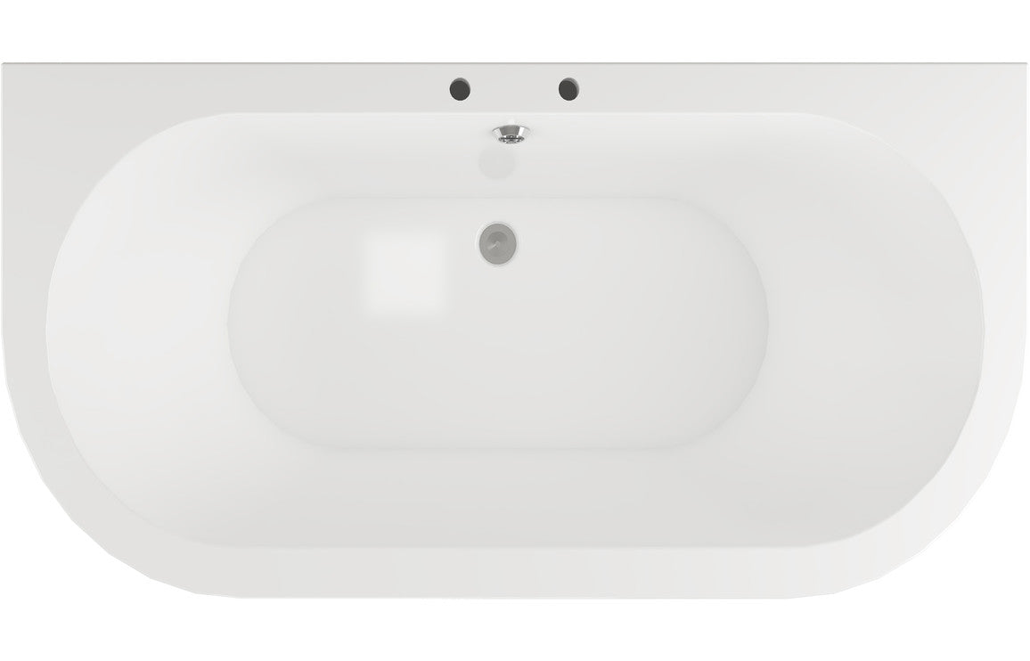 Merlin Free Standing Back To Wall 1700x800x600mm 2TH Bath w/Feet - White
