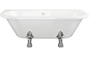 Merlin Free Standing Back To Wall 1700x800x600mm 2TH Bath w/Feet - White