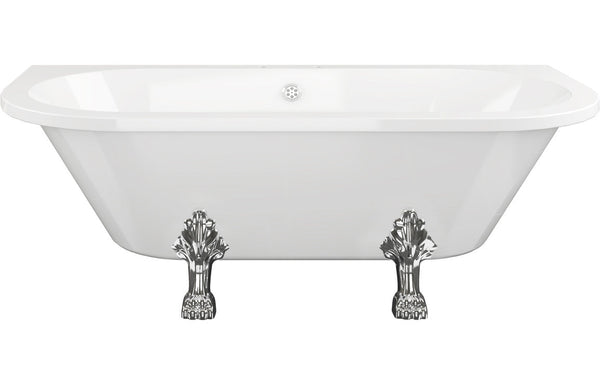 Merlin Free Standing Back To Wall 1700x800x600mm 2TH Bath w/Feet - White