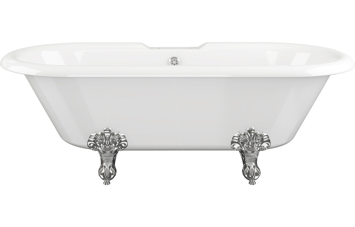 Hamilton Free Standing 1690x740x620mm 2TH Bath w/Feet - White