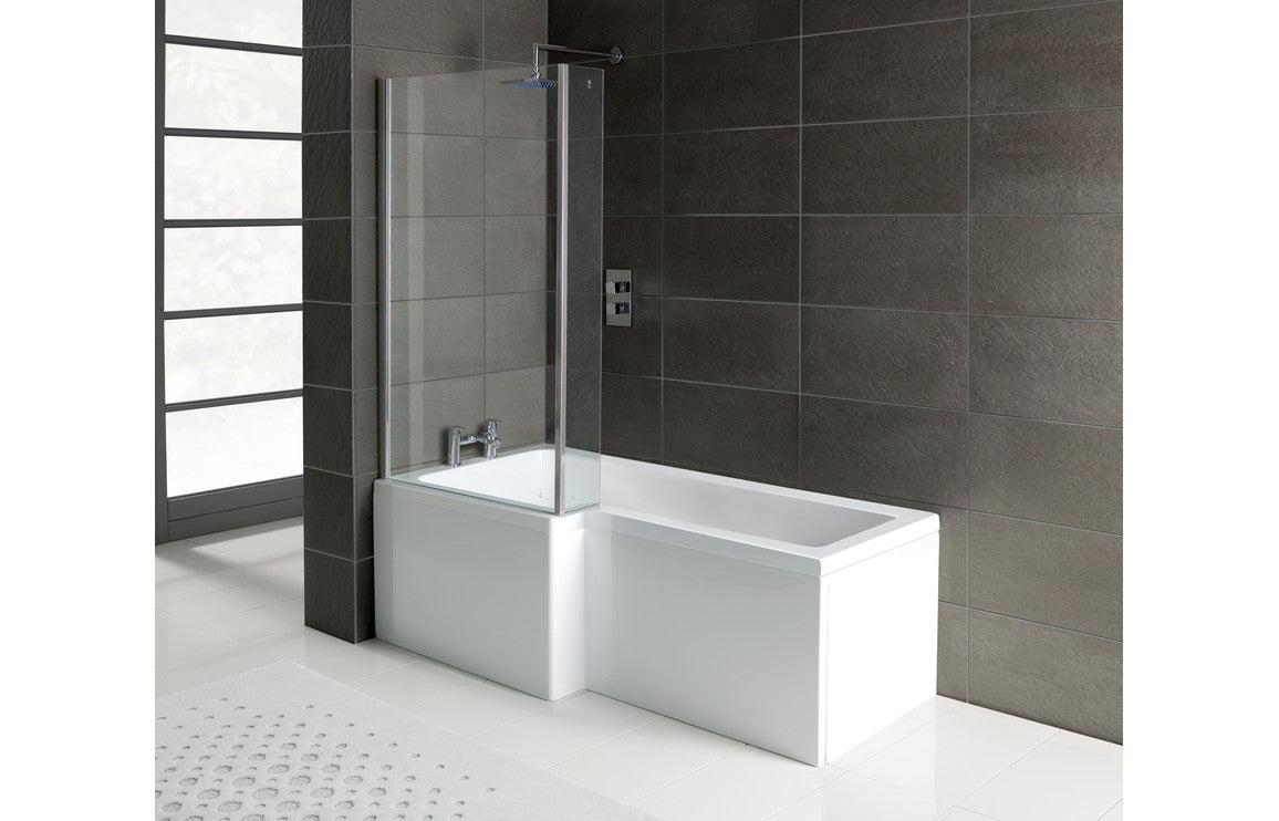 L-Shape 1700x700-850x410mm 0TH Shower Bath Panel & Screen (LH)