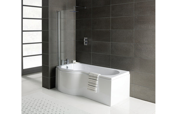 P-Shape 1700x700-850x410mm 0TH Shower Bath Panel & Screen (LH)