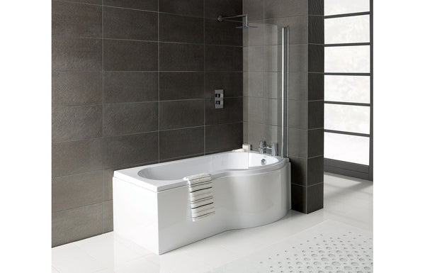 P-Shape 1700x700-850x410mm 0TH Shower Bath Panel & Screen (RH)
