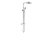 Astra Square Thermostatic Bar Mixer w/Riser Kit - Chrome