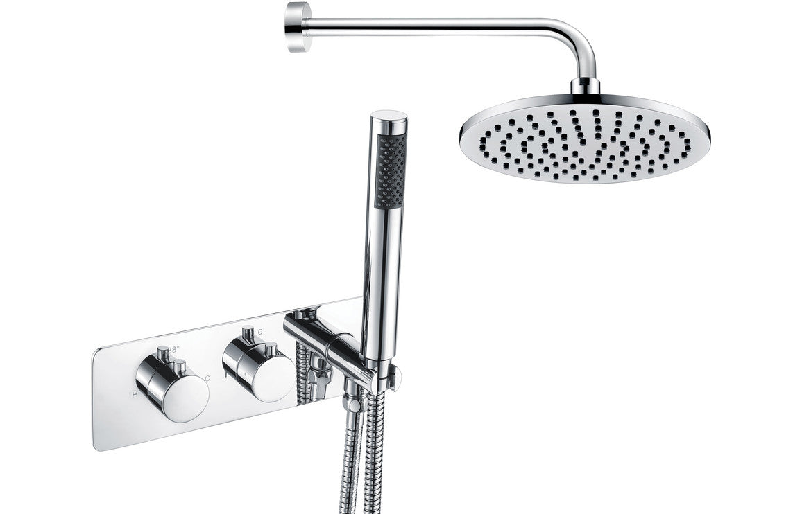 Galaxia Shower Pack One - Two Outlet Twin Shower Valve w/Handset & ABS Overhead