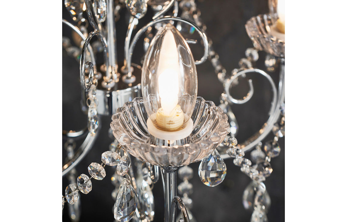 Solara 5 Arm Chandelier Ceiling Light - Chrome
