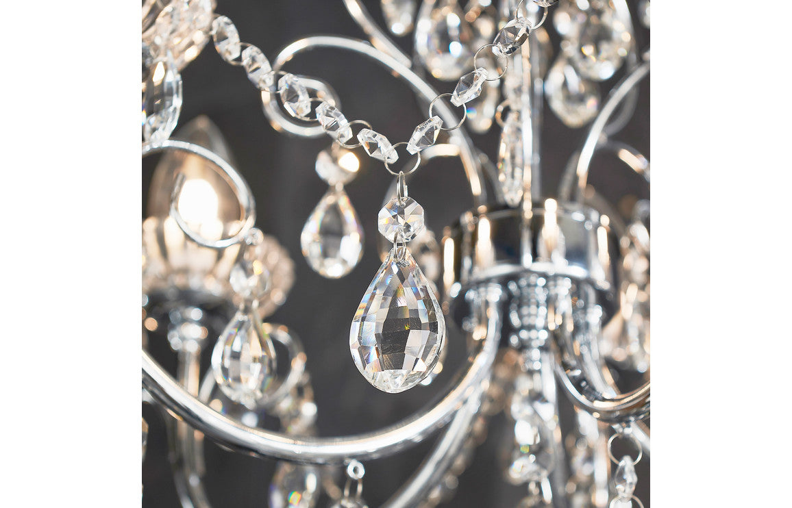 Solara 5 Arm Chandelier Ceiling Light - Chrome