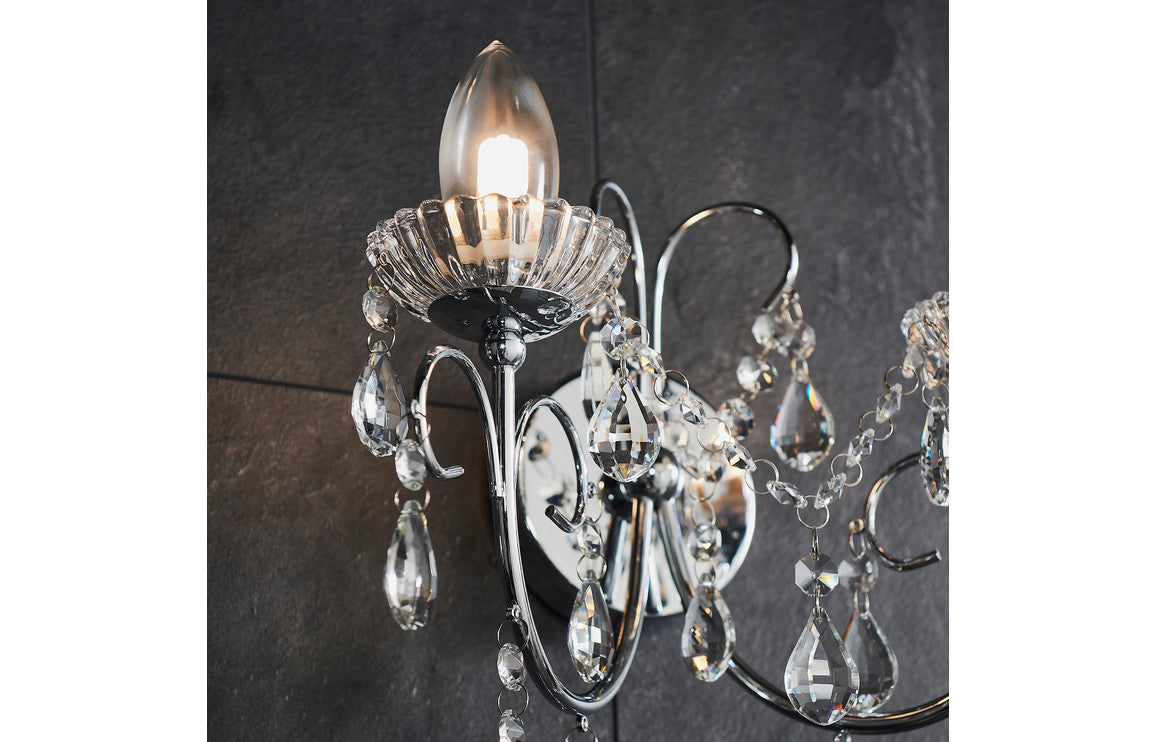 Solara 2 Arm Chandelier Wall Light - Chrome