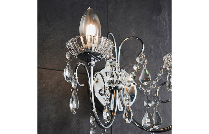 Solara 2 Arm Chandelier Wall Light - Chrome