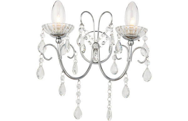 Solara 2 Arm Chandelier Wall Light - Chrome