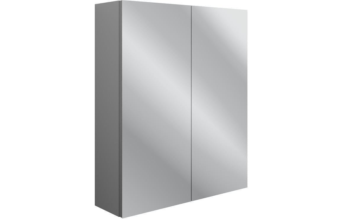 Cello 600mm 2 Door Mirrored Wall Unit - Grey Ash
