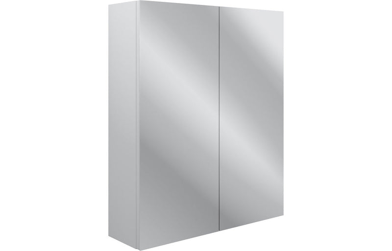 Cello 600mm 2 Door Mirrored Wall Unit - Satin White Ash