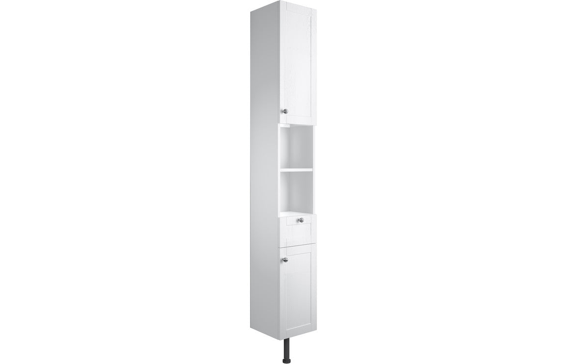 Cello 300mm 2 Door Tall Unit - Satin White Ash