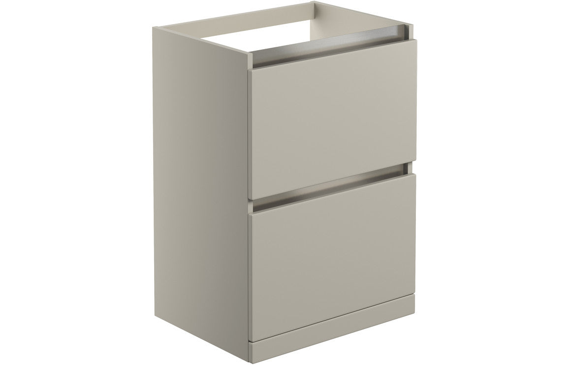 Elysium 600mm 2 Drawer Floor Standing Basin Unit (No Top) - Latte