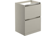Elysium 600mm 2 Drawer Floor Standing Basin Unit (No Top) - Latte
