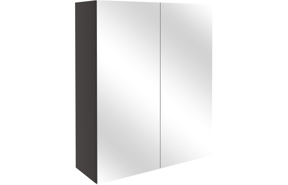 Aria 600mm Mirrored Unit - Matt Graphite Grey