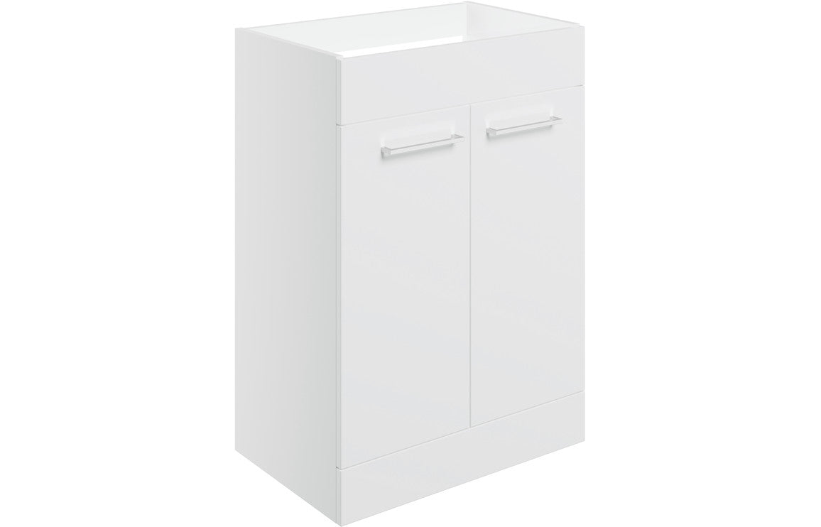 Vivido 590mm Floor Standing 2 Door Basin Unit (No Top) - White Gloss