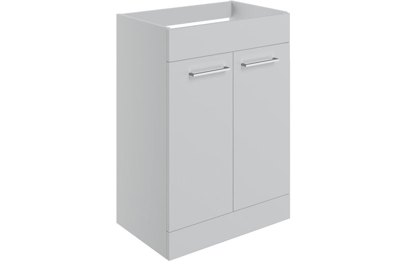 Vivido 590mm Floor Standing 2 Door Basin Unit (No Top) - Grey Gloss
