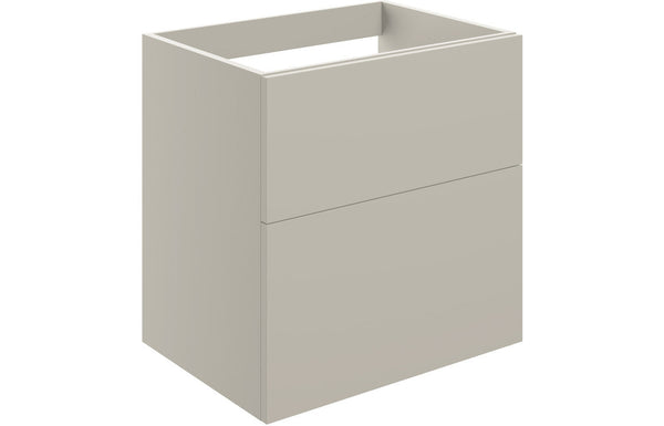 Serenita 590mm Wall Hung 2 Drawer Basin Unit (No Top) - Matt Latte