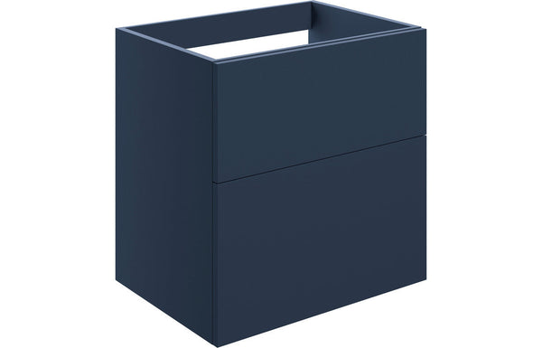Serenita 590mm Wall Hung 2 Drawer Basin Unit (No Top) - Matt Deep Blue