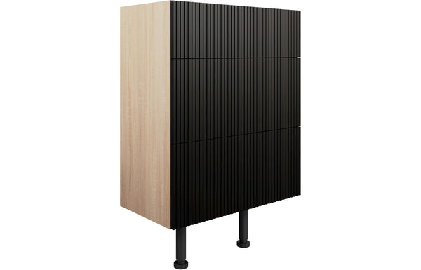 Solace 600mm 3 Drawer Base Unit - Matt Graphite Grey