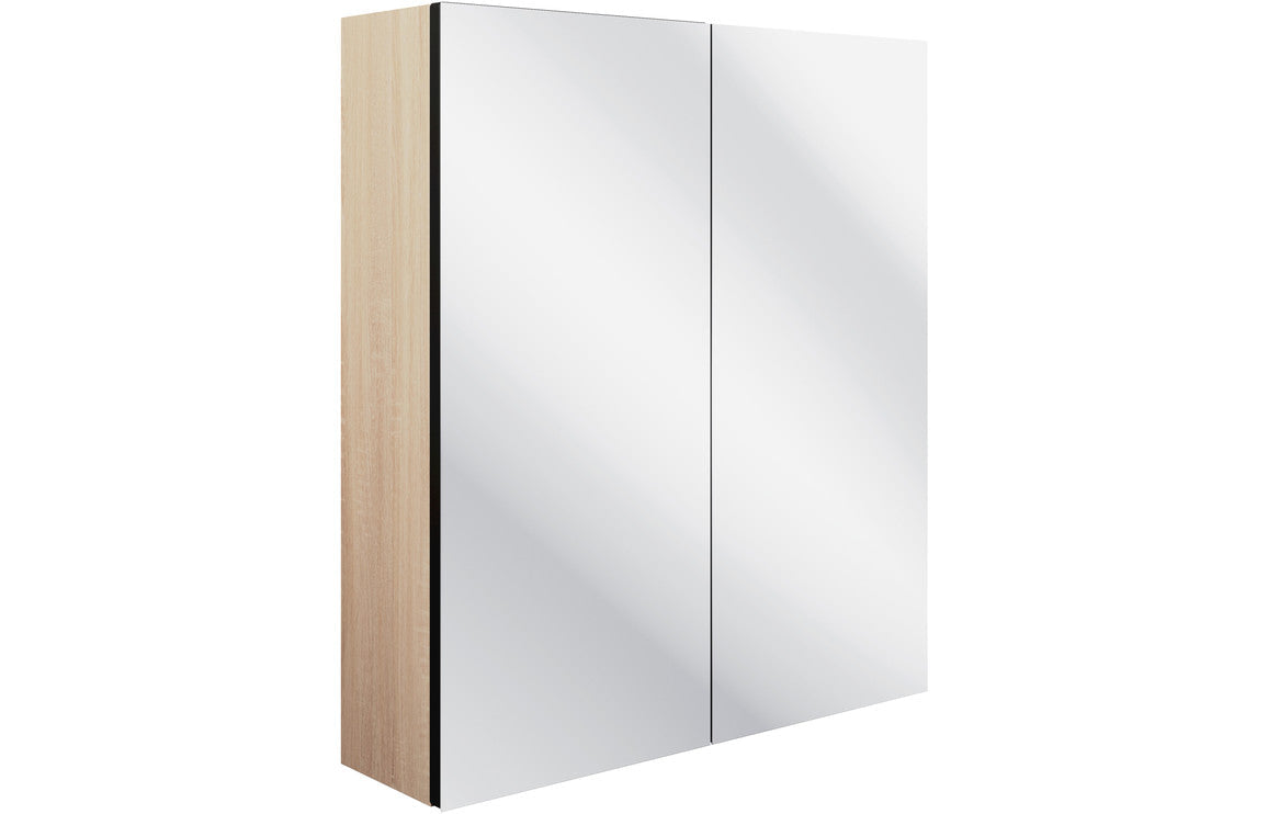 Solace 600mm 2 Door Mirrored Wall Unit - Matt Graphite Grey