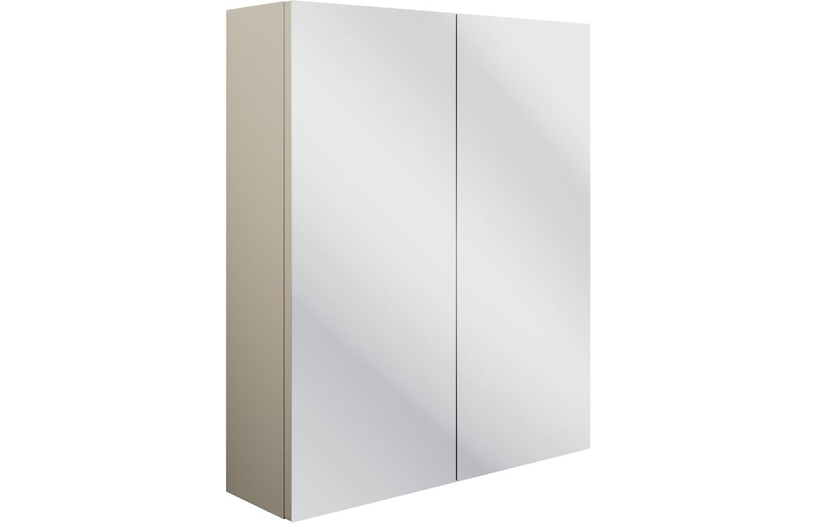 Cello 600mm 2 Door Mirrored Wall Unit - Matt Latte