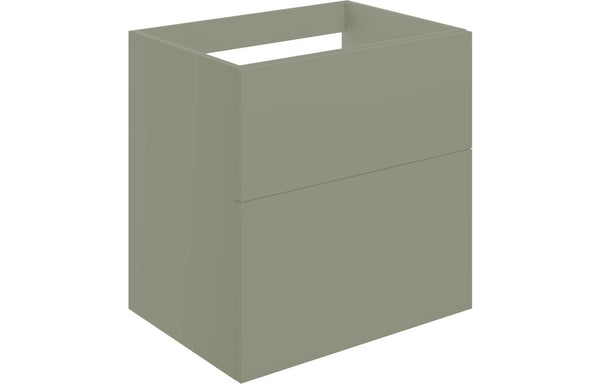 Serenita 590mm Wall Hung 2 Drawer Basin Unit (No Top) - Matt Olive Green