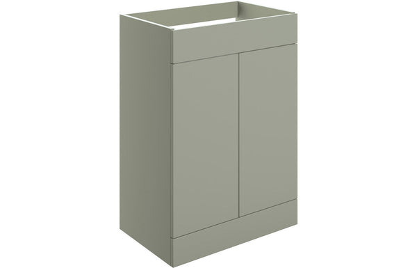 Serenita 590mm Floor Standing 2 Door Basin Unit (No Top) - Matt Olive Green