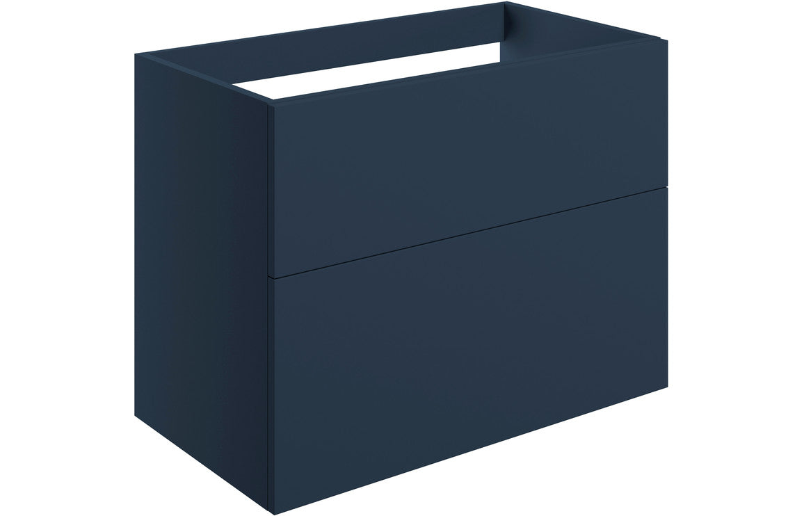 Serenita 790mm Wall Hung 2 Drawer Basin Unit (No Top) - Matt Deep Blue