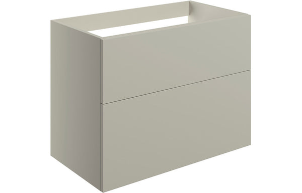 Serenita 790mm Wall Hung 2 Drawer Basin Unit (No Top) - Matt Latte