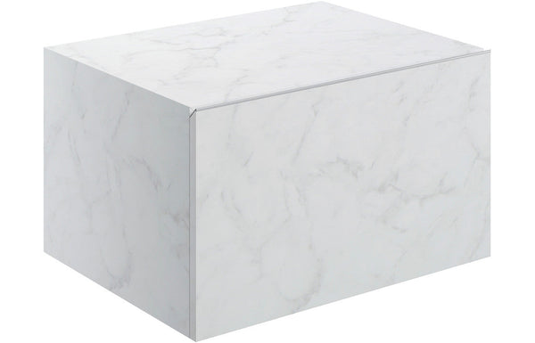 Mosaic 600mm Wall Hung Storage Drawer - White Marble