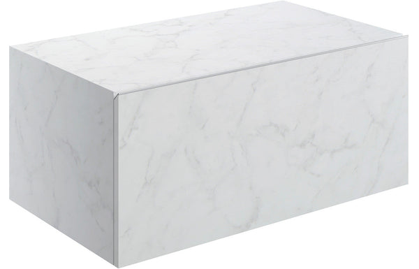 Mosaic 800mm Wall Hung Storage Drawer - White Marble