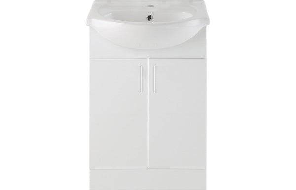 Valenza 655mm Basin Unit & Basin - White Gloss