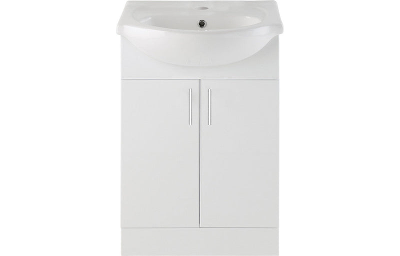 Valenza 655mm Basin Unit & Basin - White Gloss