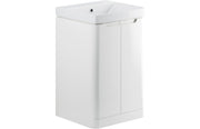 Harmony 500mm 2 Door Floor Standing Cloakroom Basin Unit - White Gloss