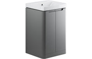 Harmony 500mm 2 Door Floor Standing Cloakroom Basin Unit - Matt Grey