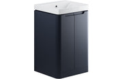 Harmony 500mm 2 Door Floor Standing Cloakroom Basin Unit - Matt Indigo